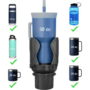 Universal Car Cup Holder Expander, Adjustable Cup Holder Adapter with Expandable Arm and Customizable Base, Fits Yeti, Hydro Flask, Stanley, Owala and Most Travel Mugs, Tumblers & Water Bottles