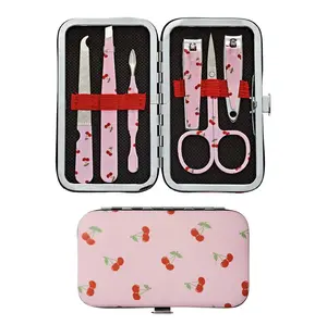 éclat Printed All-in-One Manicure & Pedicure Grooming Kit with Travel Case (6 pcs)