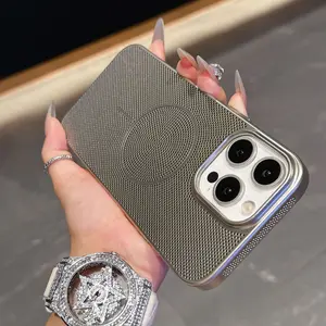 Magnetic Phone Case for iPhone 17 Pro Max 17 Pro 16 Pro Max 16 Pro 15 14 13 12 11, Honeycomb Heat Dissipation, Slim Magnetic Ring, Metallic Paint Finish, Mesh Hollow Design, Anti-Fingerprint Anti-Scratch Shockproof Full Body Protective, Accessories