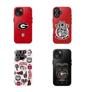 Gameday Vibes! Retro Bulldog Mascot Phone Case Compatible with iPhone, Red & Black Fan Tough Cover