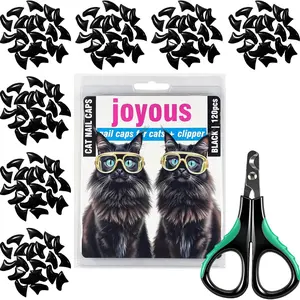 120pcs Cat Nail Caps for Scratch Protection, Includes Glue and Precision Scissors for Easy Application, Cat Care Supplies, Paw Trimmer