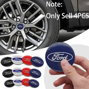 4pcs 56mm 60mm 65mm Aluminum Ford Logo Car Wheel Hub Center Cap Stickers Emblem Badge Decoration Decals For Ford Focus 2 3 4 MK2 MK3 Fiesta Fusion Mondeo Ranger Mustang Kuga Edge Auto Styling Accessories
