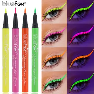 6-Piece UV Neon Liquid Eyeliner Set, Matte Neon Face Makeup, Waterproof Eyeliner Kit with Night Glow, Perfect for Halloween & Body Art