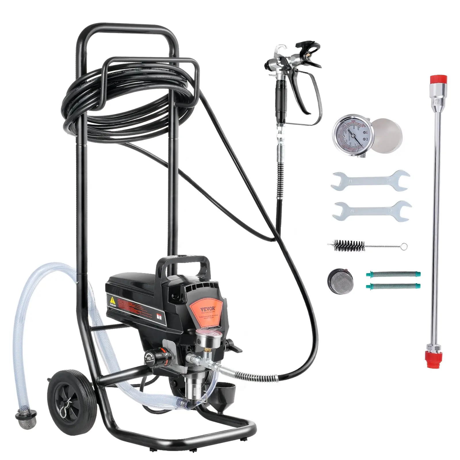 VEVOR Stand Airless Paint Sprayer, 950W 3000PSI High Efficiency Electric Airless Sprayer With Cart, Paint Sprayers for Home Interior and Exterior Furniture and Fences, Fine And Even Painting EffectSummervibes