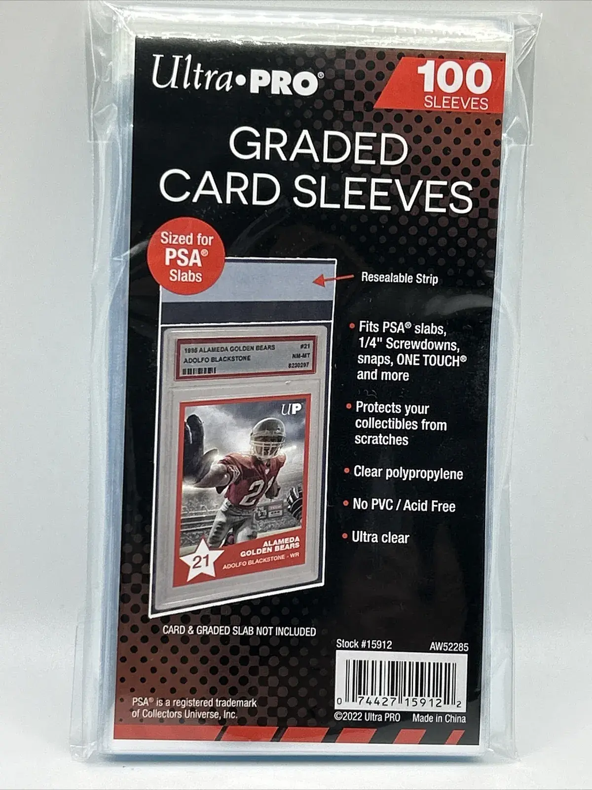 Ultra Pro GRADED Card Sleeves  PSA Perfect Fit 1 Pack of 100, 100 Total Sleeves