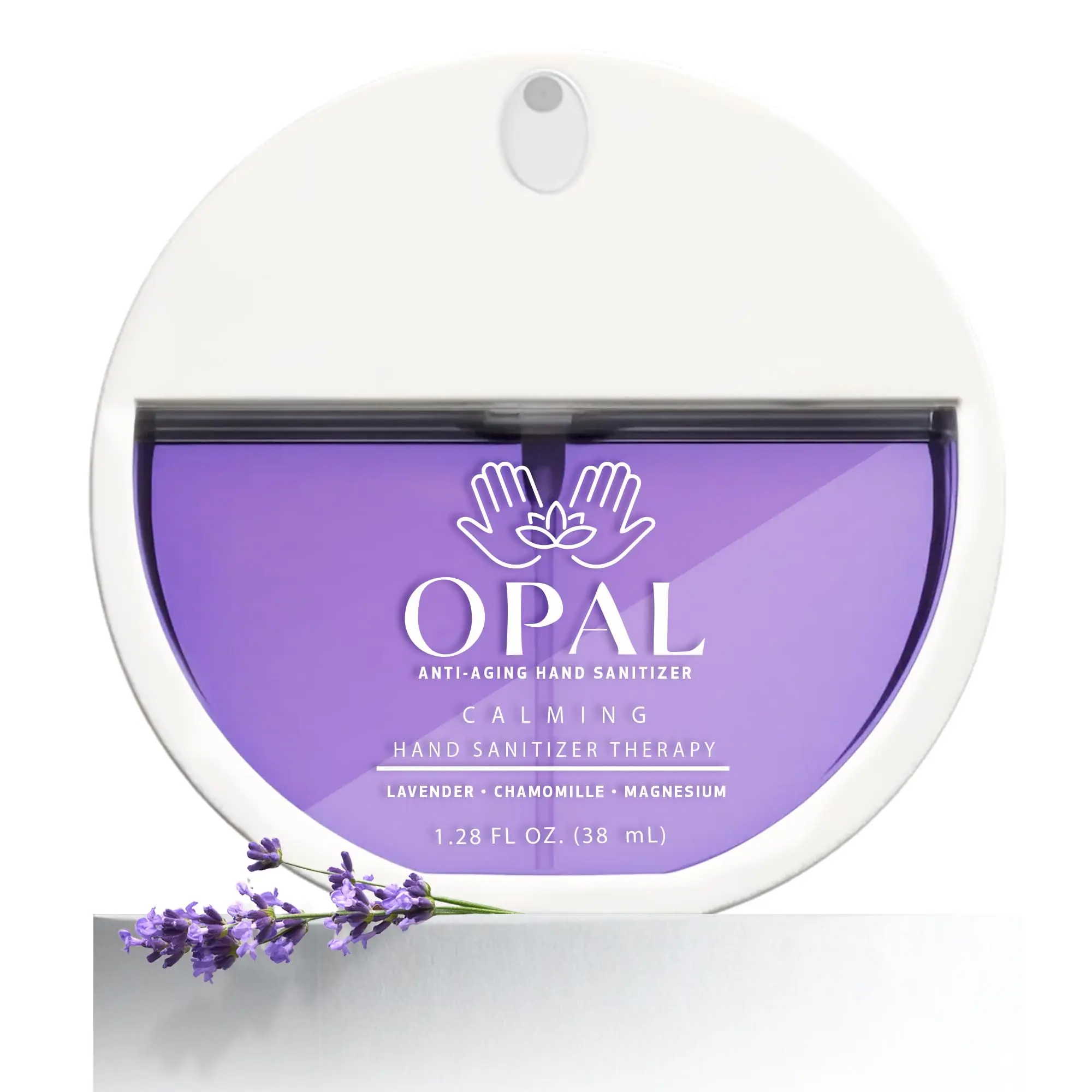 Opal Soothing Hand Sanitizer Spray, Hydrating Aromatherapy Formula with Hyaluronic Acid & Magnesium, Antibacterial, Lavender & Chamomile Scent, 1.18oz, Bergamot, Oil