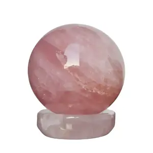 Rose Quartz Crystal Ball – Large 3" Natural Pink Sphere, Modern and Meaningful (Stand Not Included)