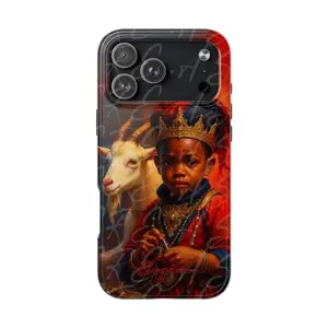 Yoruba Religion Elegua Phone Case Tough Lexan Plastic Lay Flat Bezel Glossy Finish Shock Absorption Supports Wireless Charging Customized Design