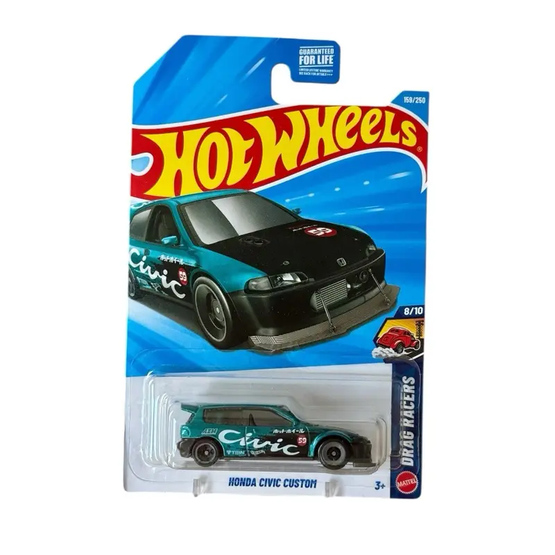 Hot Wheels Custom Honda Civic EG Hatchback Drag Racer 1:64 Diecast Collectible - Diecast Car Model, Scale Model Car