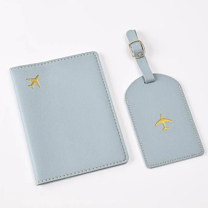Travel Essentials Set, PU Leather Passport Holder & Luggage Tag, Multifunctional Passport Holder, Portable Document Folder, Travel Accessories, Passport Wallet, Passport Cover