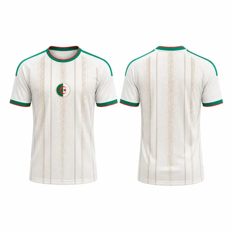 Algeria Inspired Soccer Jersey White Green Football Fan Shirt North African Heritage Athletic Sports Tee Lightweight Breathable Match Day Apparel for Men Women Casual Streetwear Fashion Top