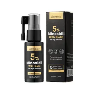 KORMESIC Minoxidil Hair Growth Shampoo 30 Ml Promotes Hair Growth for Thicker Hair 5% Active Ingredient Fragrance-free Formula for Men and Women