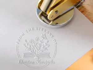 Personalized Book Embosser, Gifts for Book Lovers, From the Library of Book Stamp, Custom Book Embosser, Stamp, Library Embosser w Name