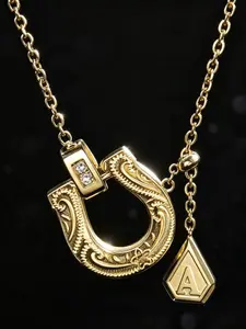 Elegant Horse Shoe Letter Necklace, Stainless Steel Chain, Fashionable Jewelry for Women, Perfect for Parties and Daily Wear, Ideal Birthday Gift