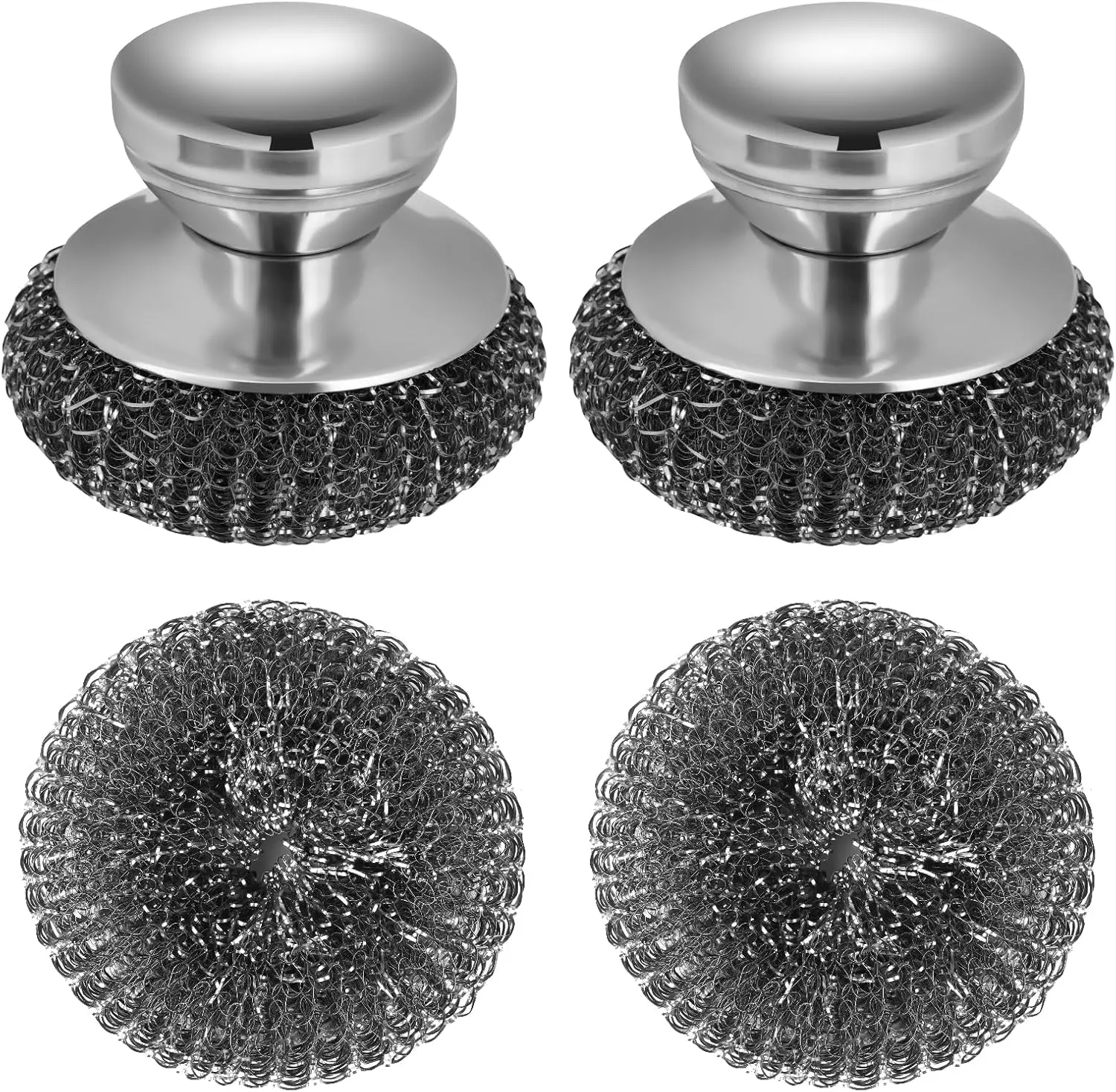 [New Deal] 2Pack Steel Wool Scrubber Set, Stainless Steel Scrubber for Cleaning Dishes, Cast Iron, Stock Pots, Pans, Griddles, Grills Exfoliating Mesh Sponge, Kitchen