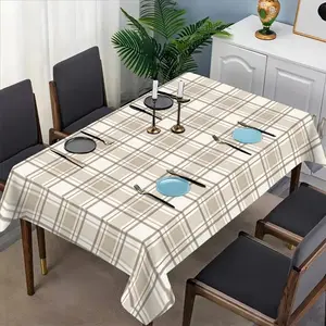 Versatile Plaid Tablecloth Set, Fabric, Suitable for Outdoor Dining Table, Dining Tables, Tea Tables, TV Stands, Picnic Mats, Home and Party Use