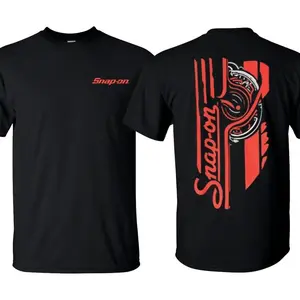🏁 Snap-On 44 Retro Black T-Shirt – Double-Sided Flag Graphic Tee, Racing Fan Shirt, Made in USA, Viral TikTok Made Me Buy It, Unisex Cotton Streetwear, Summer Crewneck Gift for Car Lovers