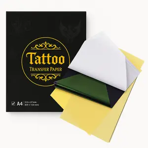 Tattoo Transfer Paper - 100 Sheets A4 Size, Thermal Stencil Paper for Tattoo Transfer Kit - Commercial & Personal Use, DIY Tattoo Tracing Paper Compatible with tattoo Printer & Tattoo Supplies
