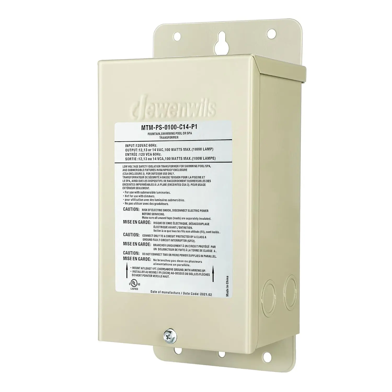 100W Pool Light Transformer, 12V/13V/14V