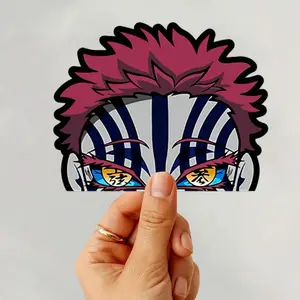 Akaza Intense Peeker Sticker, Demon Slayer Upper Moon Anime Villain Vinyl Sticker,, Decor Laptop Car