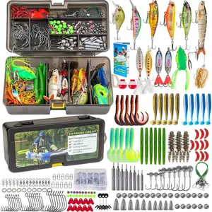 Fishing Lures Kit, Bass Fishing Gear Kit for Freshwater Tackle Box with Tackle Included Topwater Baits, Swimbaits, Frog, Fsihing  Accessories  for Men