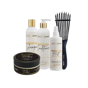 [Exclusive LIVE] Bask & Lather Special BUNDLE | Includes 5 Products | Shampoo + Conditioner + Hydrating Mist+EDGE CONTROL | Deep Clean, Hydrates & Moisturizes, Soothes Scalp