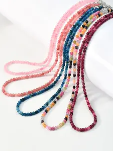 Boho Style Colorful Beaded Necklace, Fashionable Round Bead Necklace for Women & Girls, Trendy All-match & Exquisite Jewelry for Birthday Gift, Fashionable Jewelry Accessories, Daily Wear Necklace