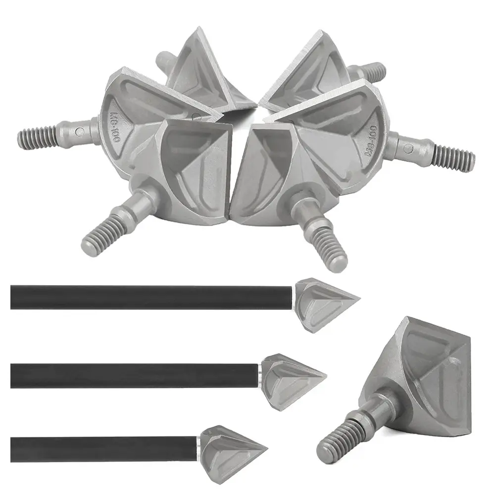 Metal Fixed-Blade Broadheads 6-Piece 40g Arrowhead Set - Detachable Design, Universal Fit, 4cm Size, Easy Replacement, High Compatibility for Hunting Arrows