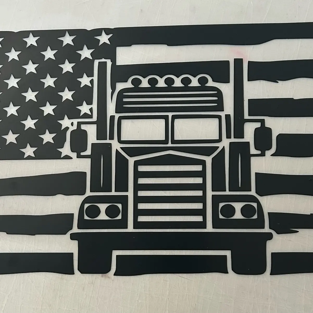Semi truck flag decal