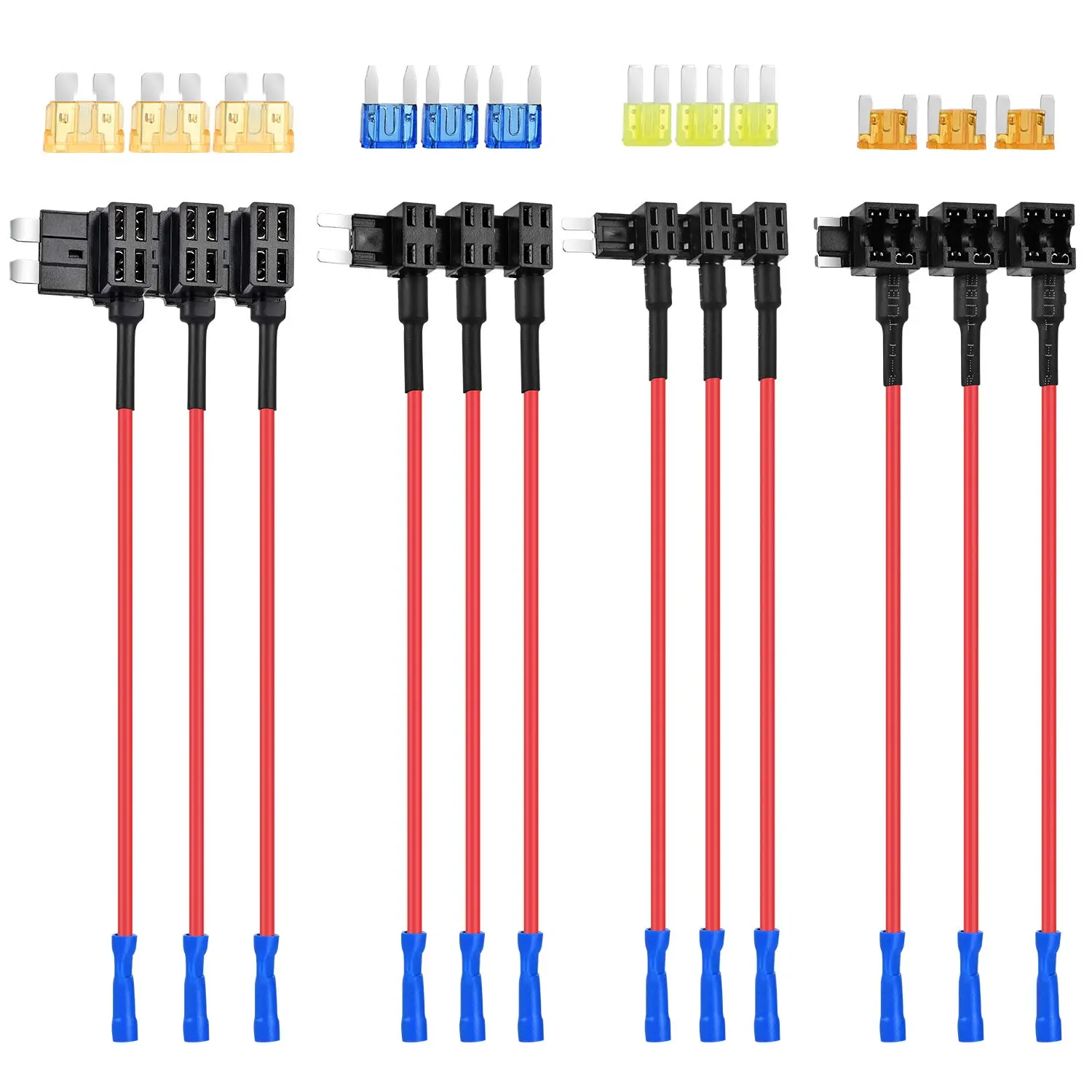 Nilight 12-Pack 12V Car Add-a-Circuit Fuse Tap Kit - 4 Types (Standard, Mini, Micro2, Low Profile) ATO, ATC, ATM, APM Holders for Cars, Trucks, Boats | Truck Stuff Automotive #SummerVibes, Car Accessories Car Booster Car Power Inverter fathersda