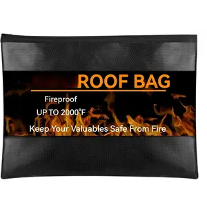 New Deal] Fireproof Document Bag (10"x13.5"), Waterproof Holder with Zipper for Passport, Important Papers, Cash, Money and Valuables, Secure Storage Organizer for Travel, Home, Office