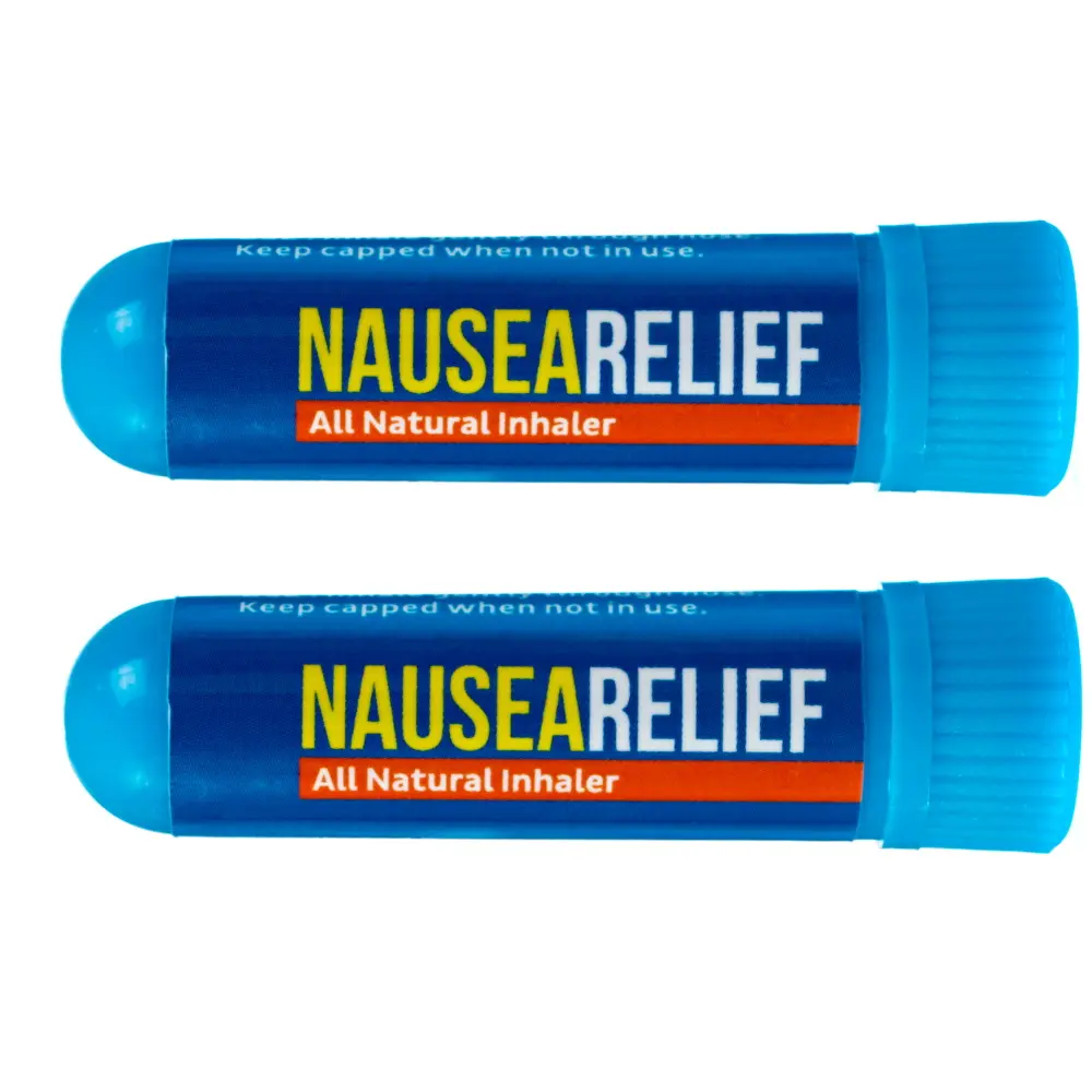 Basic Vigor Nausea Relief Inhaler 2 Pack - Mint & Ginger Aromatherapy for Queasy Moments - Portable Vegan Cruelty-Free - HSA/FSA Eligible -  USA Made Essential Oils