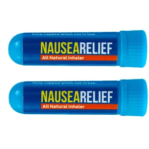 Basic Vigor Nausea Relief Inhaler 2 Pack - Mint & Ginger Aromatherapy for Queasy Moments - Portable Vegan Cruelty-Free USA Made Essential Oils