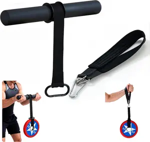 Wrist Roller Forearm Strengthener with Wrist Strap, Thick Carbon Steel Forearm Exerciser Grip Strength Trainer, 300 LB Nylon Webbing for Single-Arm Pull Training, Home Gym Wrist Trainer