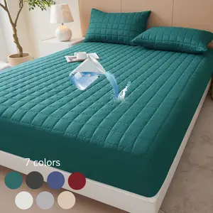 [bedsleep] 1pc Waterproof Mattress Protector Twin/Full/Queen/King Soft Breathable Elastic Fitted Sheet Style Bed Cover for Kids, Pets, Elderly, Adults Noiseless Deep Pocket Mattress Pad for Home, Guest Room, Dorm, Hotel Waterproof Bedding Sheet