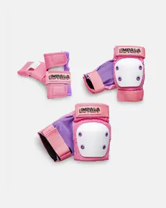 Impala Rollerskates Protective Set - Knee Pads, Elbow, Wrist Guards - Pink -  Youth Small