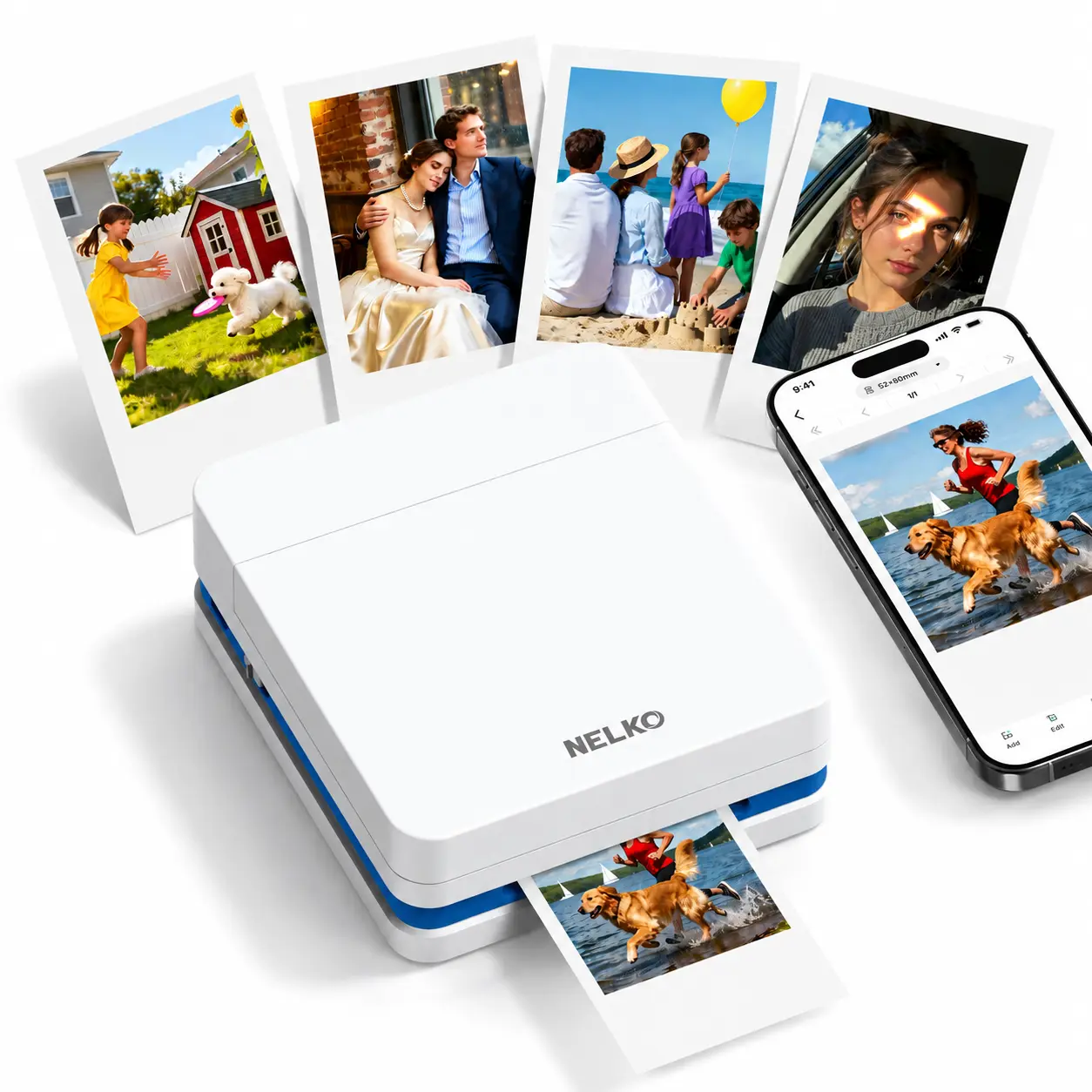 Portable Photo Printer for Back to School, Nelko PP01 Wireless Mini Color Printer with Sticky-Back Paper, Perfect Gift for Kids, Teens & Parents, Print Memories for Planners, Scrapbooks & School Keepsakes