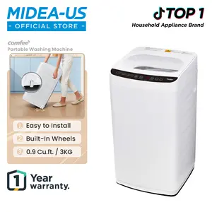 Comfee' Portable Washing Machine, 0.9 cu.ft Compact Washer With LED Display, with pump, 5 Wash Cycles, 2 Built-in Rollers, Space Saving Full-Automatic Washer, Spring Glow Up