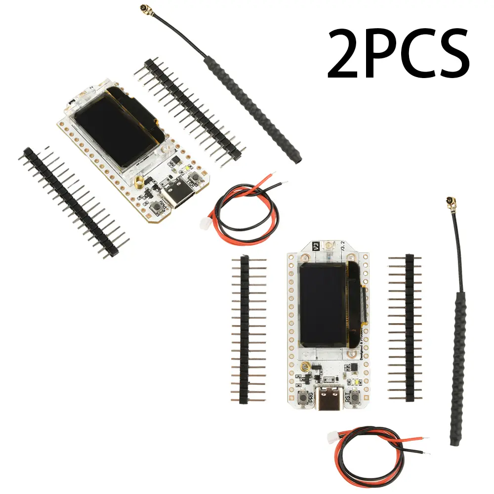 2PCS ESP32-S3FN8 LoRa OLED V3 Development Board with Type-C Port, 863-928MHz Antennas, Dot Matrix OLED Screen, for Arduino Smart Home Wireless Teaching Devices (2-Piece Set), Two Piece Set