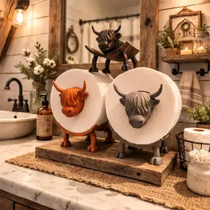 Highland Cow toilet paper holder, 3d printed Bathroom Accessories Farmhouse home cute decoration