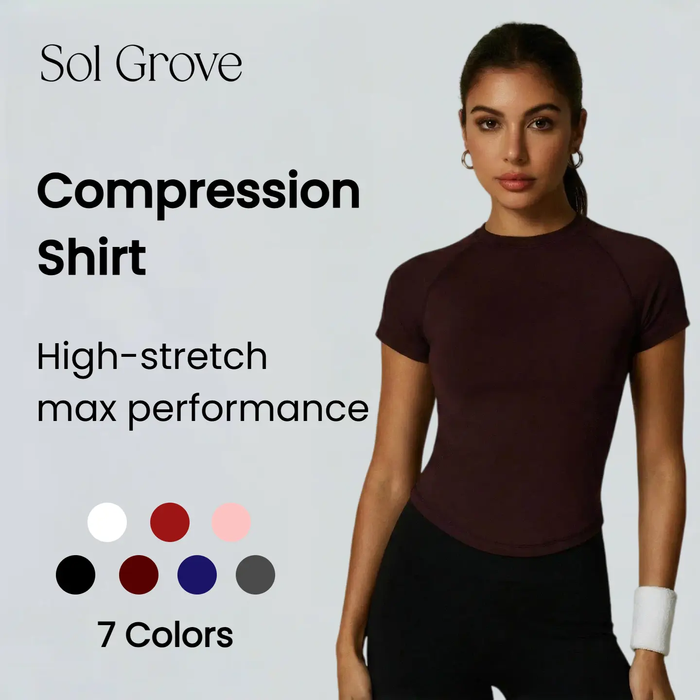 Women's Compression Shirt, Slim Fit Crew Neck Top with Waist-Cinching U-Hem, Moisture-Wicking Nylon for Yoga & Gym, Compression Shirt Women, Workout, Sportswear, Waist Cinch, All Seasons, Breathable, Female, Athleisure Wear, Sporty Chic, Moisture Wicking