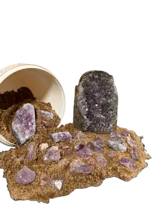 Amethyst Crystal Mining Kit Bucket – Natural Stone Dig Set for Discovery, Collection & Decorative Use