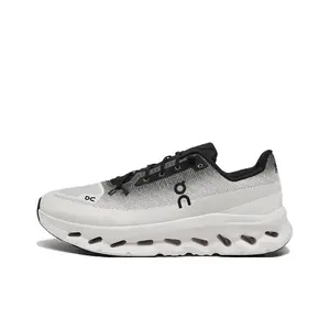Cushioning, Wear-resistant, Breathable Low-top Running Shoe Men White Black