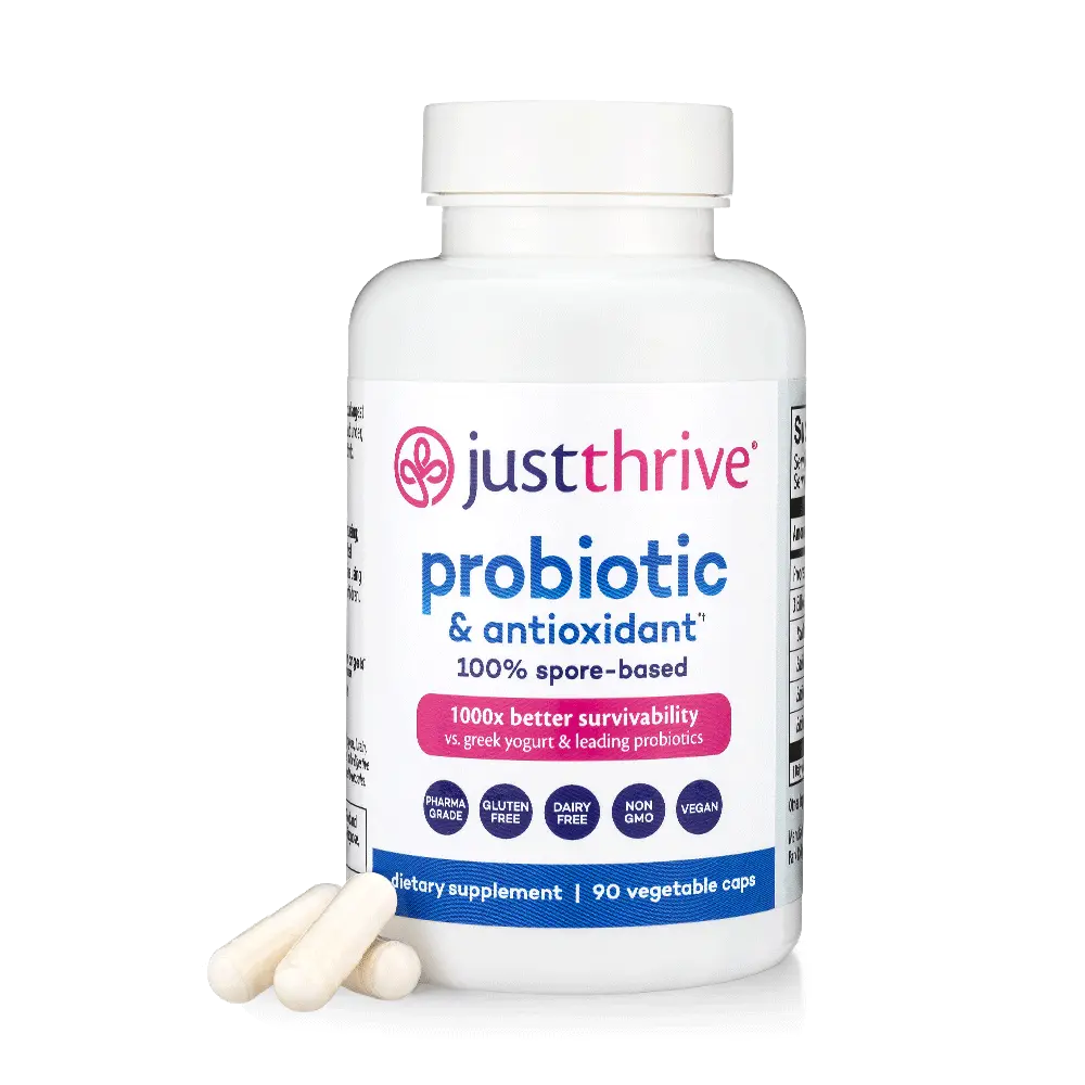 Just Thrive Probiotic & Antioxidant Capsules, Supports Digestive & Immune Health, 90-Day Supply, Vegan & Gluten-Free - 1 Pack Dietary Supplement