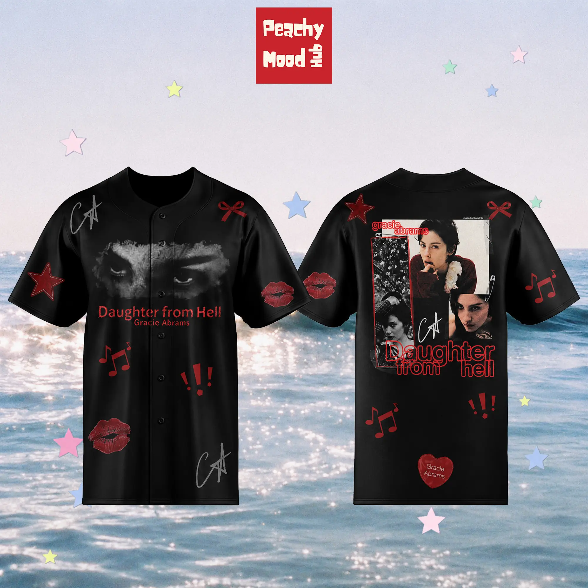 Gracie Abrams Daughter from Hell Album 2026 Limited Edition Baseball Jersey, Indie Pop Aesthetic Shirt, Concert Fan Merch, Trendy Music Apparel