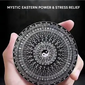 Feng Shui I Ching fingertop spinning top, yin-yang energy rotating disc — quiet, smooth rotation; stress-relief focus toy; 2026  home/office desktop decor; calming spiritual small item