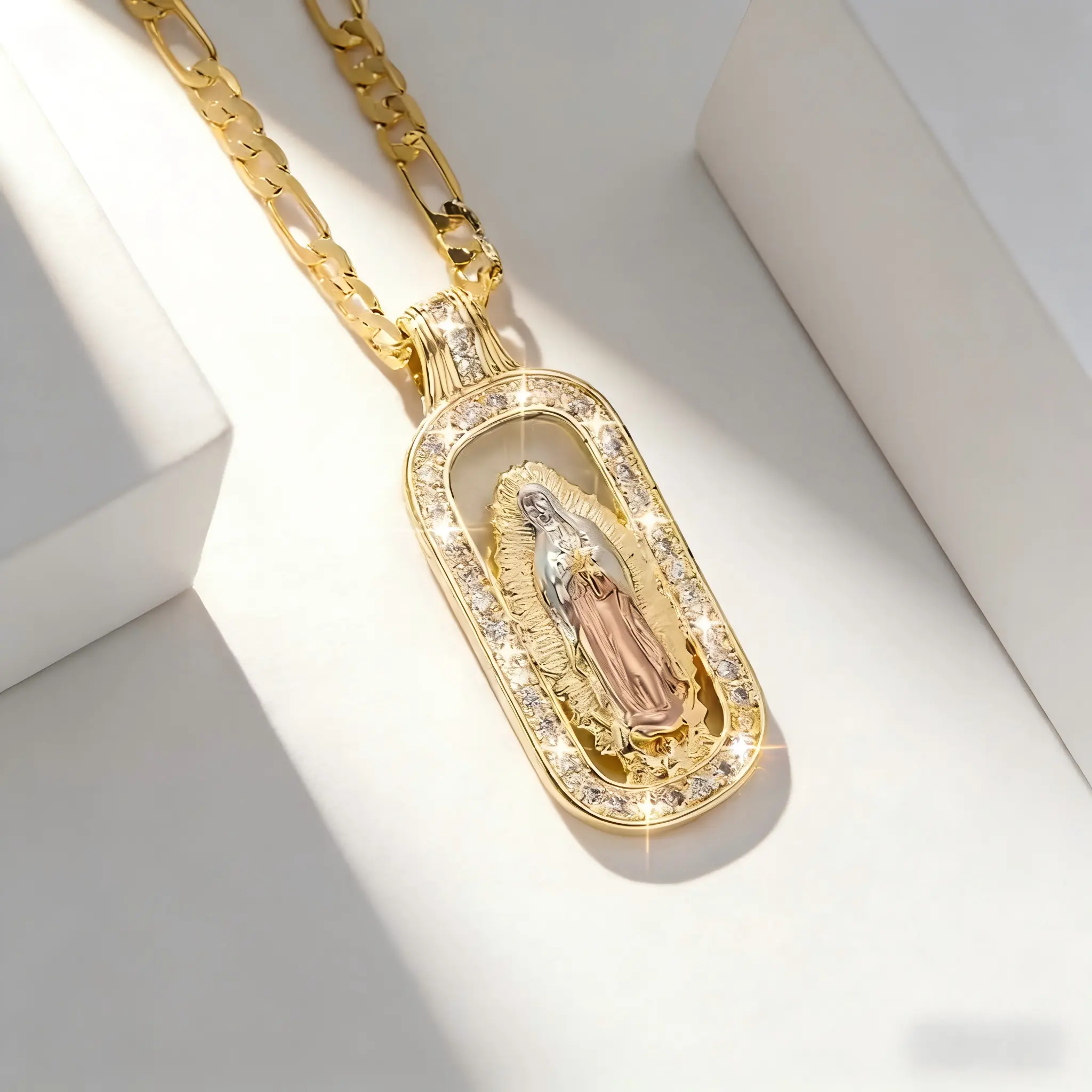 1pc Pendant Necklace | 14K Golden Christmas Gift, Religious Symbol Jewelry