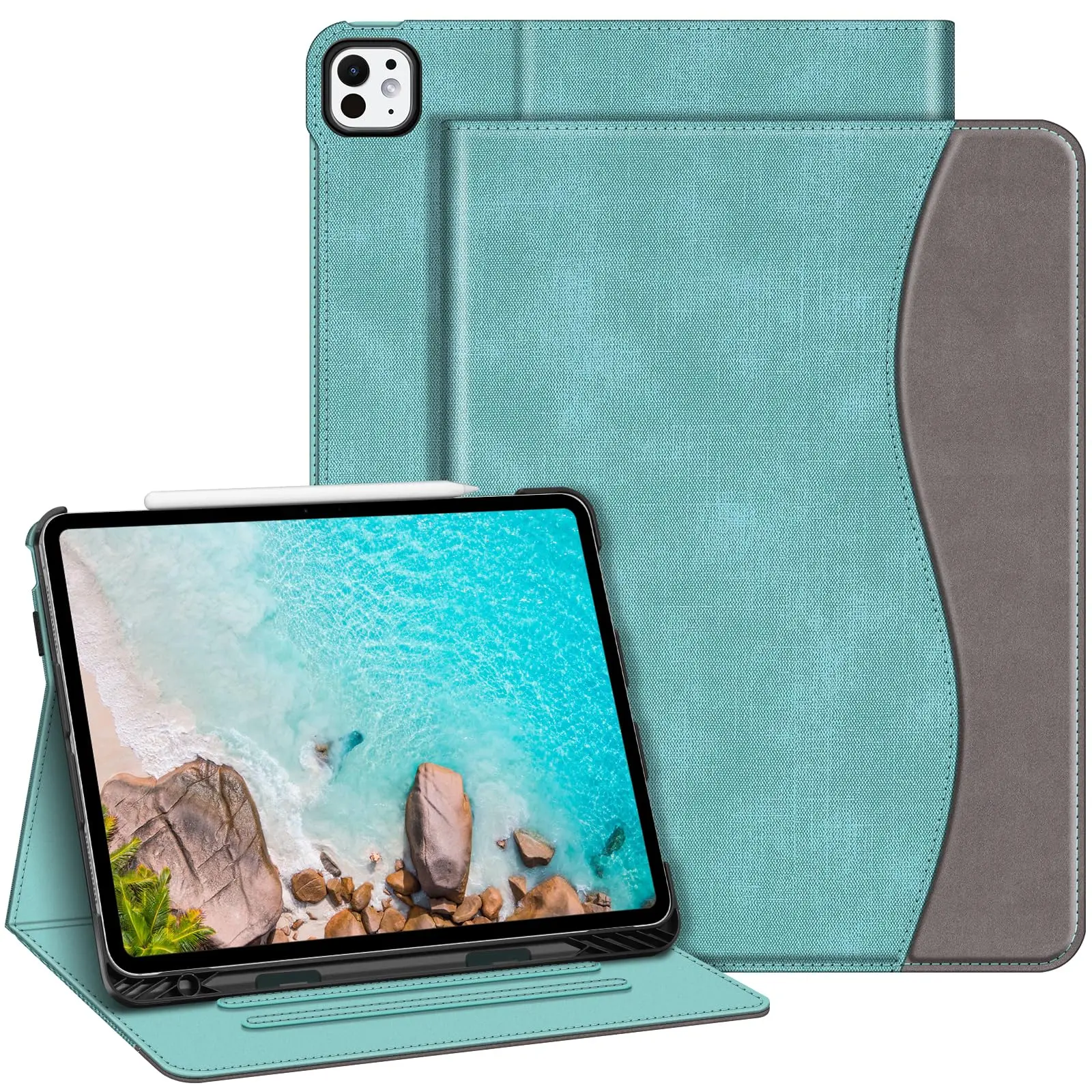Fintie Multi-Angle Viewing Case for iPad Pro 13-inch (M5/M4 Chip), Auto-Wake/Sleep, Adjustable Stand, Pencil Holder, Document Pocket, Microfibre Lining