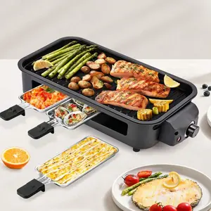 1700W Electric Indoor Grill – 2-In-1 Grill & Griddle With Removable Plates – Non-Stick & Dishwasher Safe – Adjustable Temperature Control – For Steak, Burgers, Vegetables (Black)