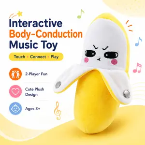 Interactive Musical Banana Plush Toy, Body Induction Music Game for Kids, Early Learning Activity Toy for Boys Girls Ages 3+, Party & Birthday Gift